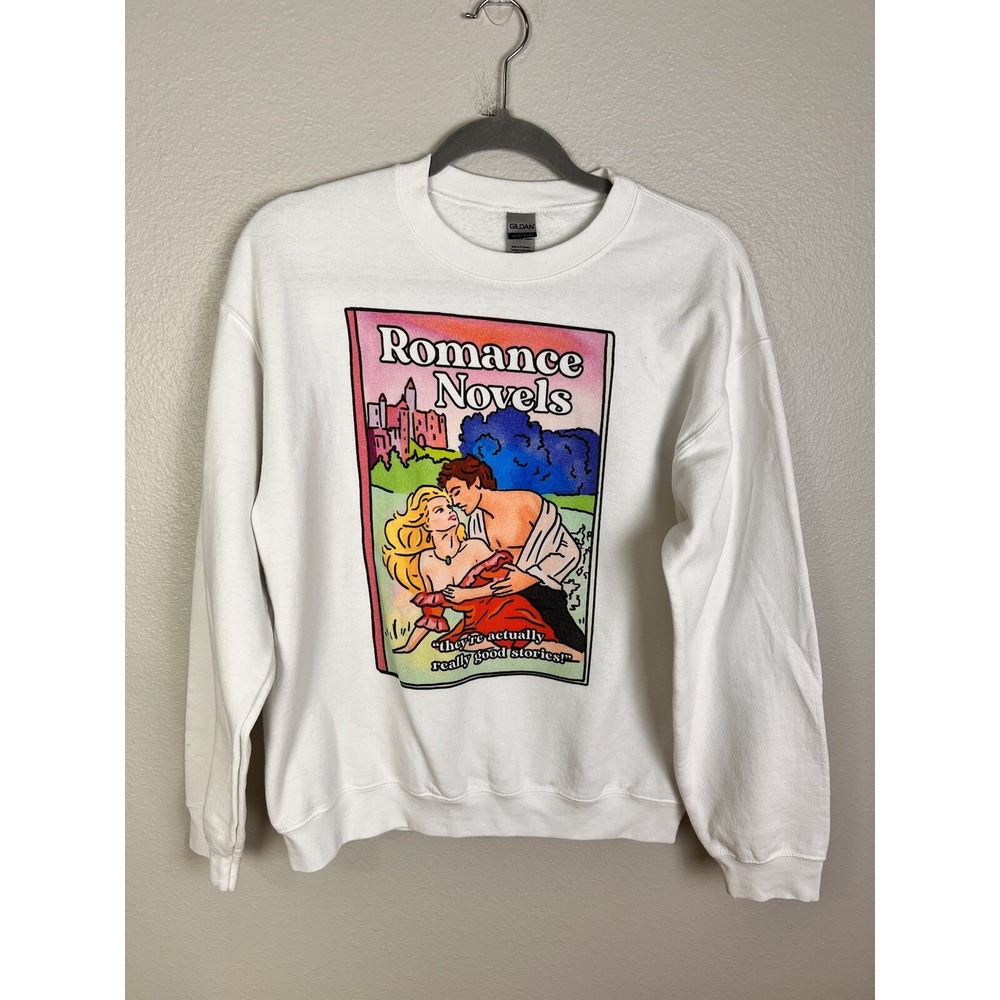Unbranded Funny Romance‎ Novel Sweatshirt Womens White Sz Medium M